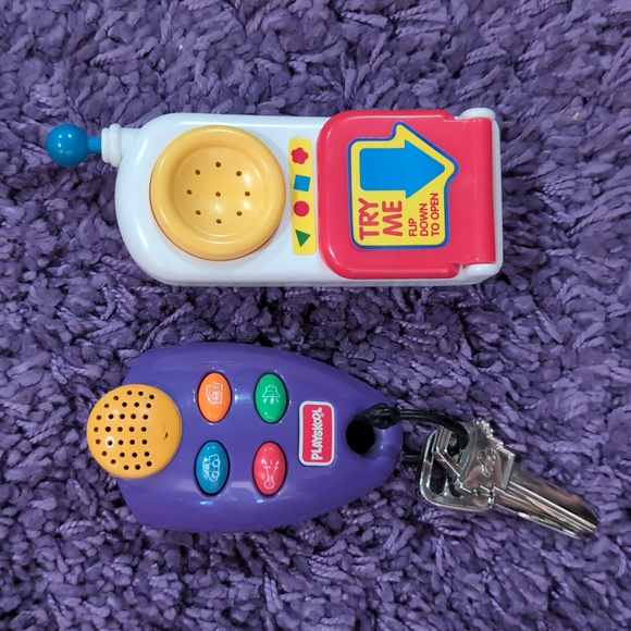 1999 Playskool CAR ALARM w/ REMOTE Sounds Metal Keys & Belt Clip & Flip Phone - Picture 1 of 9